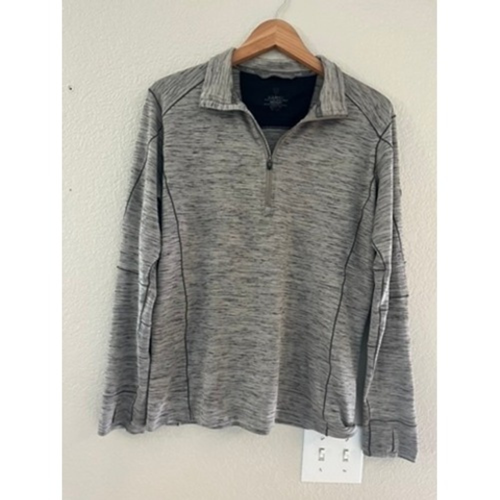 KUHL‎ Womens Grey Heather Quarter Zip Pullover Thumbhole Top Medium